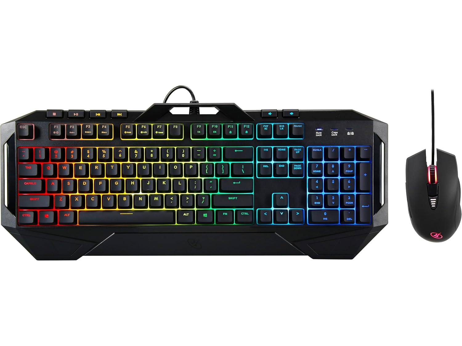 ROSEWILL Gaming RGB Keyboard and Mouse Combo, Rainbow RGB Backlit LED