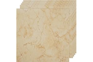 VallisCo 30-Pack Peel and Stick Vinyl Floor Tiles, 12"x12" Self-Adhesive Waterproof Peel and Stick Flooring Planks DIY for Bathroom, Kitchen, Living Room, Cover 30 Sq. Ft Beige