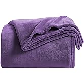 KMUSET Super Soft Throw Blanket Premium Silky Flannel Fleece Twin Size Purple Microfiber Lightweight Blanket All Season Use, 60X80 inches