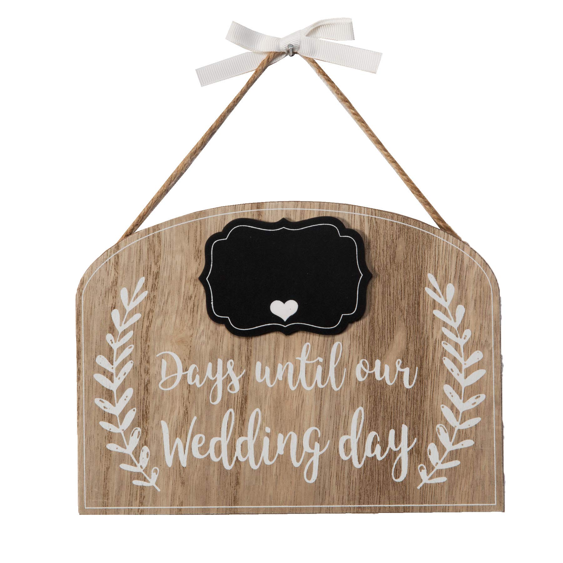 Wedding Countdown - Love Story ' Days Until our Wedding' Countdown Plaque Gift boxed Sign with Chalk