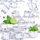 DOMESTAR 100 PCS Clear Fake Ice Cubes, 0.7'' Acrylic Fake Ice Vase Fillers | Table Centerpiece Photography Accessories Food P