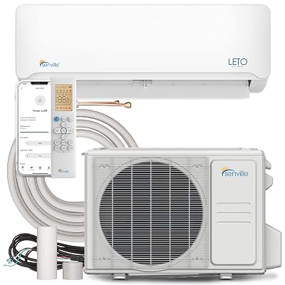 Senville LETO Series Mini Split Air Conditioner Heat Pump, 18000 BTU 208/230V, Inverter, Works with Alexa, SEER2 19, 1.5 Ton, White