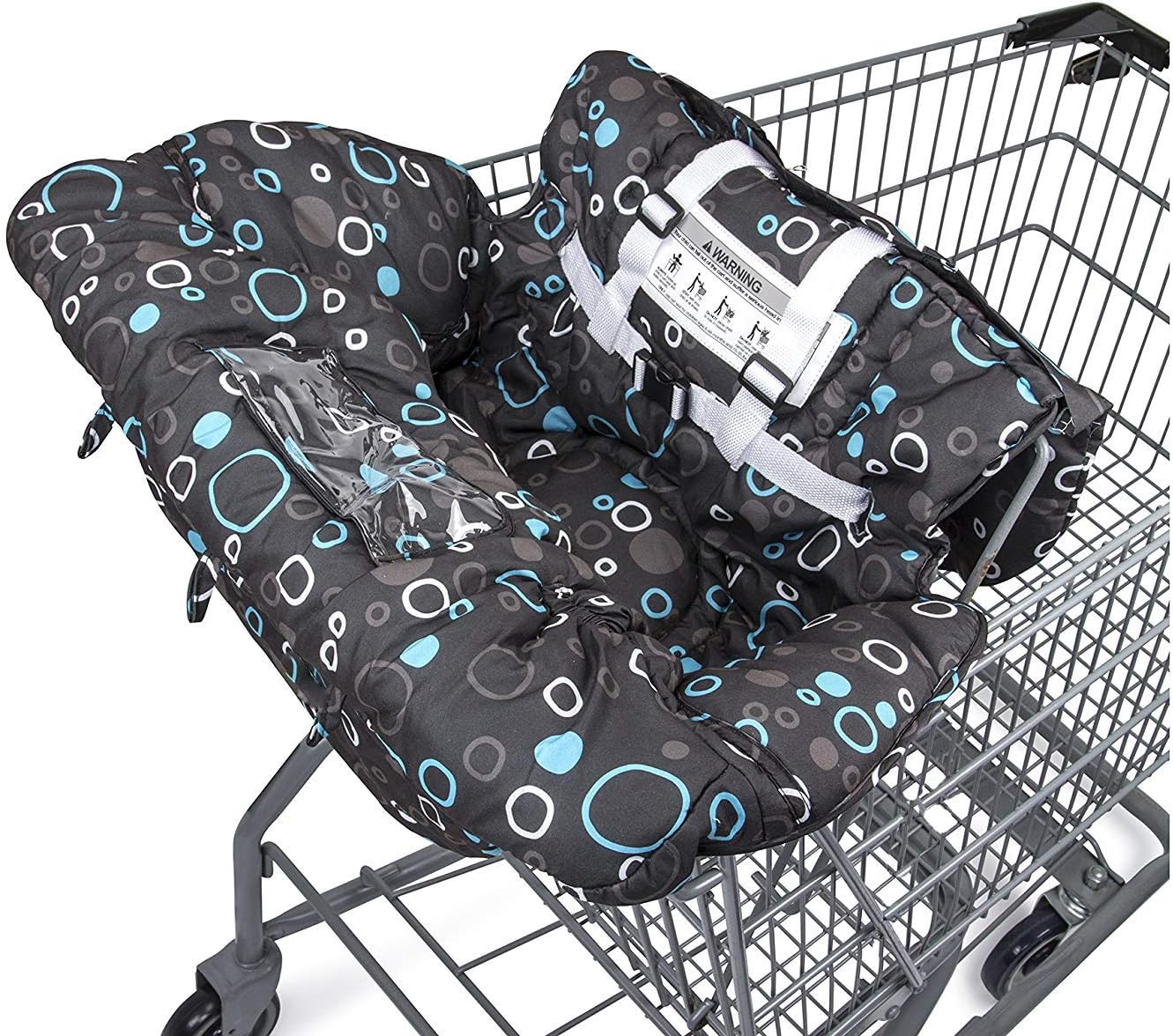 Premium Shopping Cart Cover & High Chair Cover, Easy Install, Harness System, Soft Comfort Cushioning, Universal Size, Protects Against Germs