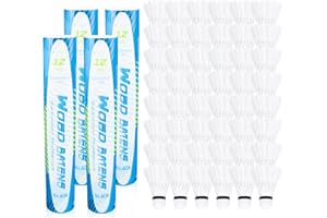WOED BATENS 24 48 Packs Badminton Birdies Feather Badminton Shuttlecocks for Indoor Outdoor Exercise(Durable, Stable, High Speed)
