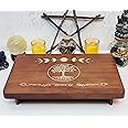 Altar Table, Meditation Table, Small Altar Table, Wooden Witch Altar, Wiccan Alter Table, Buddhist Shrine, Engraved Moon Phase and The Tree of Life on Table Top, 12 × 8 inches