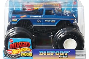 Hot Wheels Monster Trucks, Oversized Monster Truck, 1:24 Scale Die-Cast Toy Truck with Giant Wheels and Cool Designs