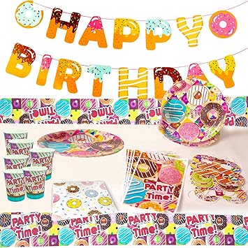 KRUCE 60 rosquillas artículos de Fiesta,Bolsas de rosquillas,Platos,Tazas, artículos de Fiesta para niños,máscaras.: Amazon.es: Juguetes y juegos
