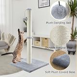 Dimaka 86 cm Tall Cat Scratching Post Claw Scratcher Sisal Plush Grey V2 view 3