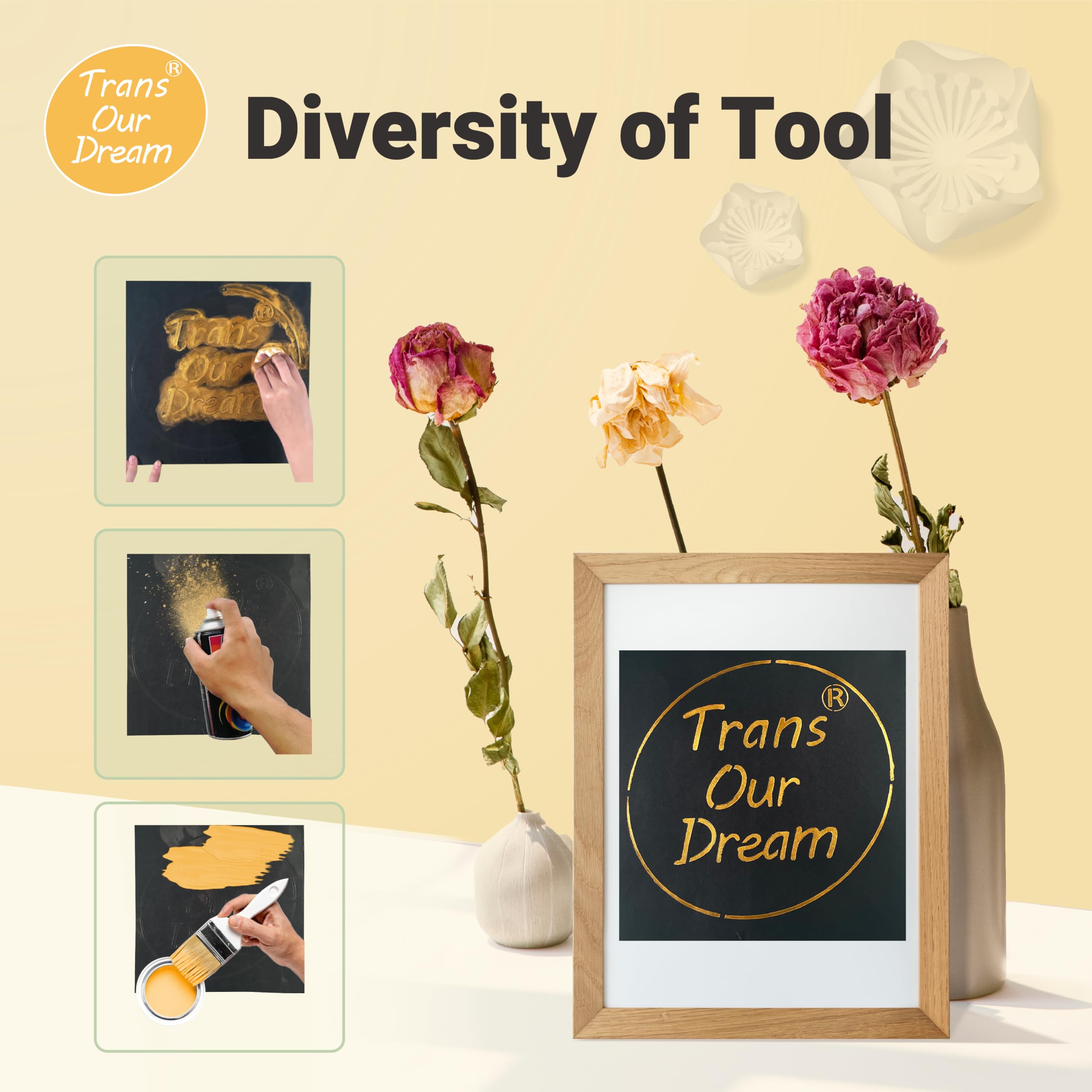 TransOurDream Easy Cut Stencils for Crafts (12