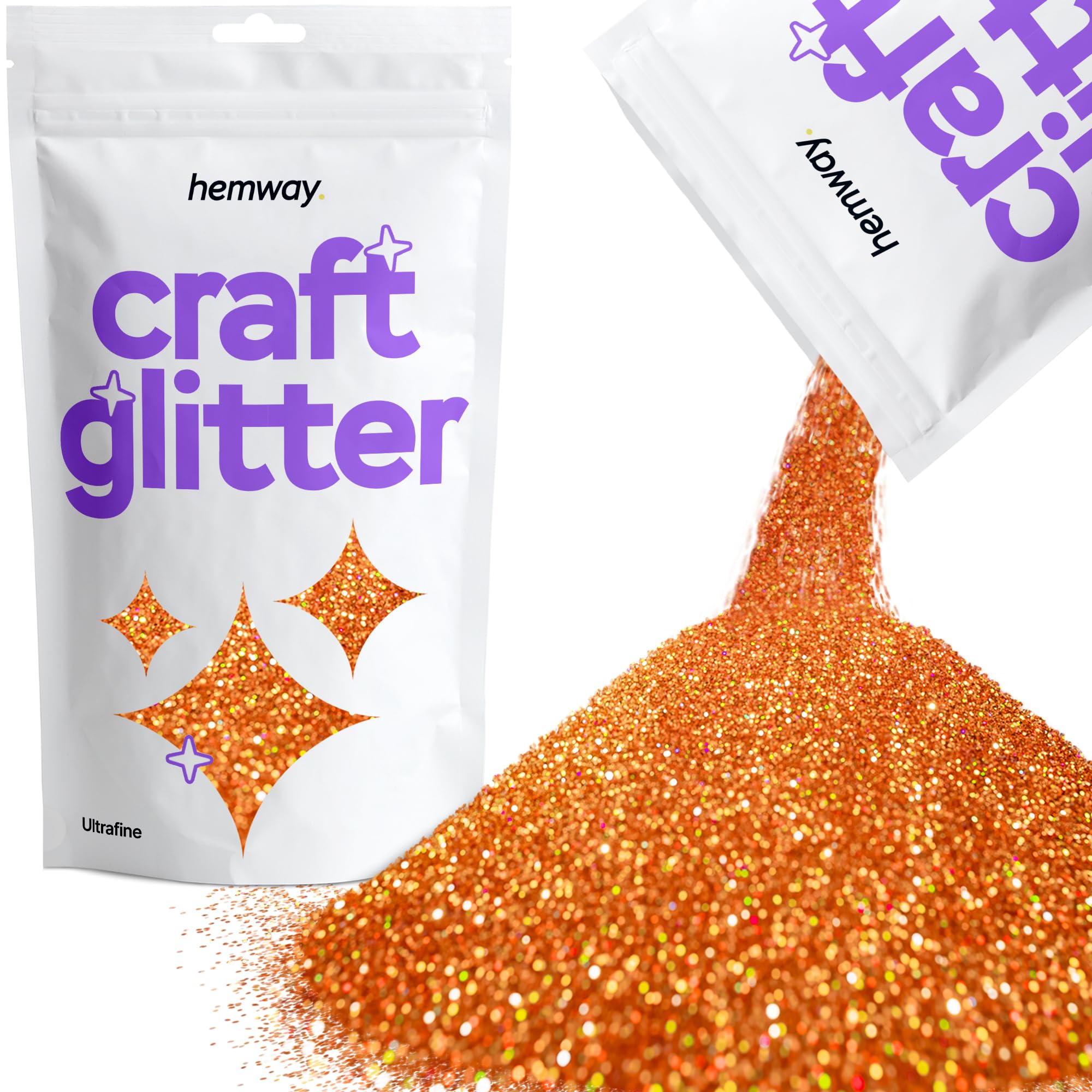 Hemway Craft Glitter Copper Holographic 100g Ultrafine Glitter for Crafts, Resin, Cosmetic, Nail, Face, Body, Festival, Tumblers, Art, Candle, Crafting