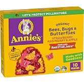 Annie's Organic Bees, Bugs &amp; Butterflies Fruit Flavored Snacks, 10ct, 7 oz | Strawberry, Raspberry &amp; Apple Flavors, Vegan Kids Snacks, Individually Wrapped for Lunchboxes