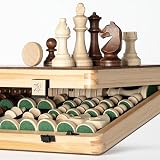 A&A 15 inch Magnetic Wooden Chess Set Folding Board Staunton 3 inch King view 2
