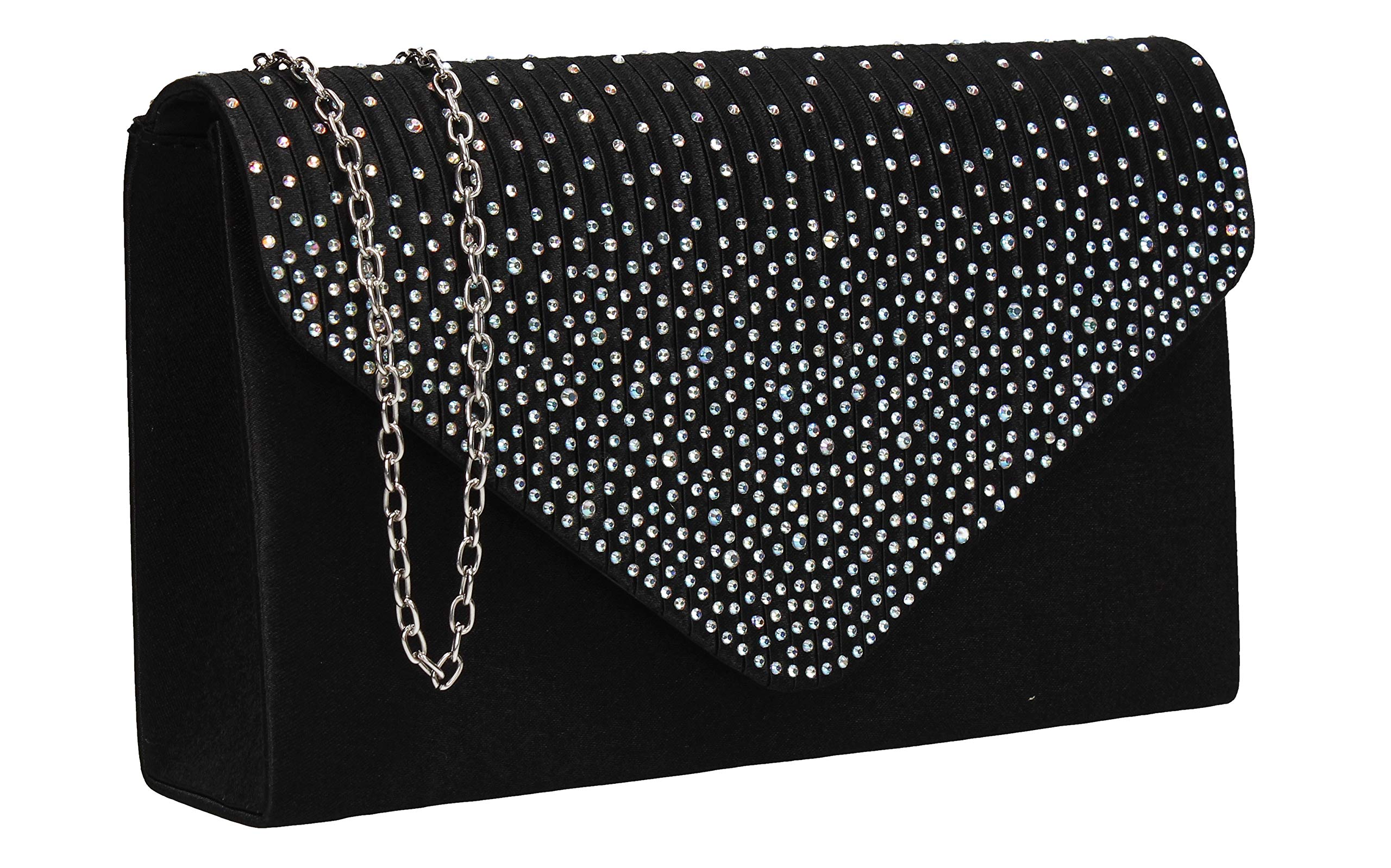 SWANKYSWANS Womens Abby Diamante Envelope Style Bag Clutch Black