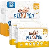 Peekapoo - The Original Disposable Baby Changing Pad Liners – 100 Pack | Super Soft, Waterproof, Ultra Absorbent | Portable, 