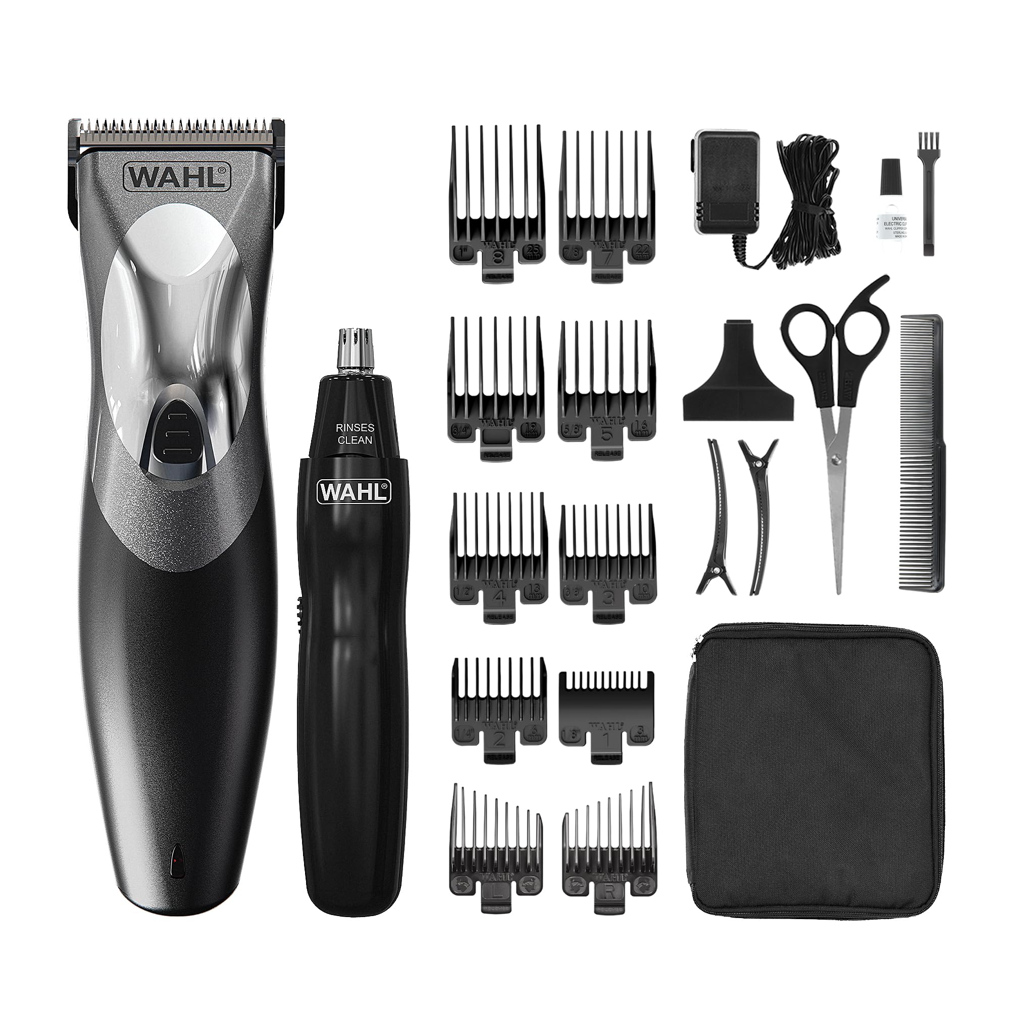 Wahl Clip N Rinse Hair Clipper for Men, Gifts for Him, Head Shaver, Men's Hair Clippers, Nose Trimmers for Men, Cordless Clippers, Washable Head, DIY Haircuts, Easy Home Haircutting