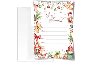 ANYEMW You are Invited - Christmas Invitation Cards with Envelopes Pack of 20 (4"x6") - Invitations for winter,Birihday, etc.(186)