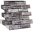 szgwtk 3D Wall Panels,Brick Wallpaper Peel and Stick, 30x30cm (1Set of 10pcs),3D Self Adhesive Brick Tiles for Living Room,Fireplace,Bedroom,Rear Panel of pet nest(Dark Grey)