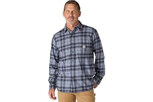 Carhartt Mens Rugged Flex Relaxed Fit Midweight Flannel Long-Sleeve Plaid Shirt