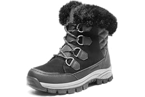 DREAM PAIRS Waterproof Snow Boots for Women, Faux Fur Cozy Warm Insulated Winter Boots Lace Up Mid-Calf Outdoor Shoes for Walking Hiking Hespera