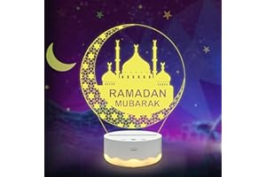 LIGHTZZ Ramadan Mubarak Decorations for Home, Islam Eid Ramadan Light LED with Remote 16 Color Flashing, Ramadan Gifts for Home Bedroom Decor Believers Family Friends Muslims