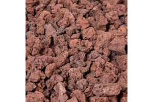 Ausluru 5lbs Natural Lava Rocks Fire Stone Granules, Volcanic Fire Pit Lava Rocks Ideal for Fireplaces Fire Pits, Garden Decorative Landscaping, Plants Cultivation and Aquariums, Red