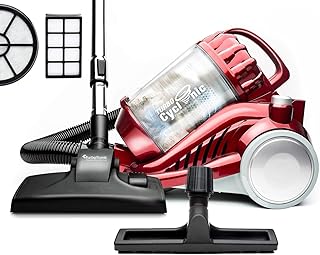 Multi-Zyklon Staubsauger, 22 kPa Saugkraft (extrem), 900 Watt Hocheffizienzmotor, 2x Filterset, beutelloser Bodenstaubsauger