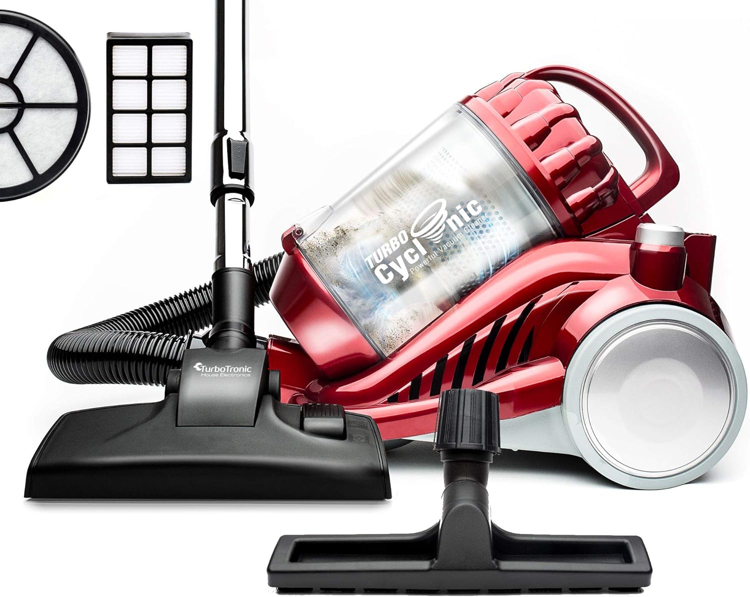 Multi-Zyklon Staubsauger, 22 kPa Saugkraft (extrem), 900 Watt Hocheffizienzmotor, 2x Filterset, beutelloser Bodenstaubsauger