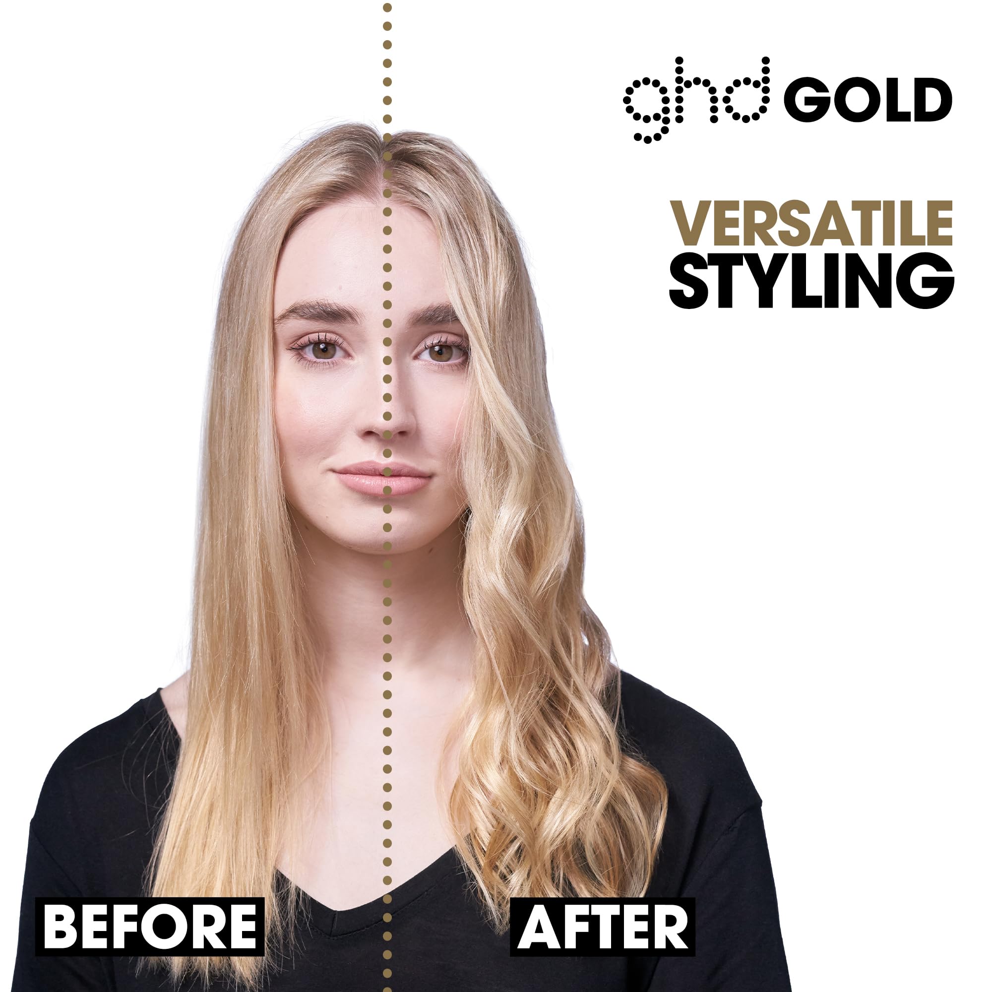 ghd Gold Hair Straightener & Styler - Professional Styling, for Sleek, Smooth Styles with More Shine - for All Hair Types (UK Plug)