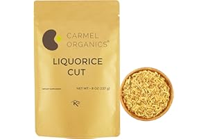 CARMEL ORGANICS Licorice(Mulethi) Root Cut 8 Ounce | Indian Yashtimadhu for Your Health,Skin and Hair Care | Glycyrrhiza Glabra | No Added Preservatives