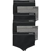 Hanes Women's Originals Seamless Stretchy Ribbed Boyfit Panties Pack, Assorted Colors, 6-Pack