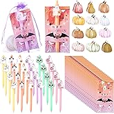Epakh Party Gifts Bulk Ballpoint Pen Sticky Note Cards with Bag Boo Basket Gift for Coworker Staff Reward Office Prize Supply(24 Sets, Halloween)