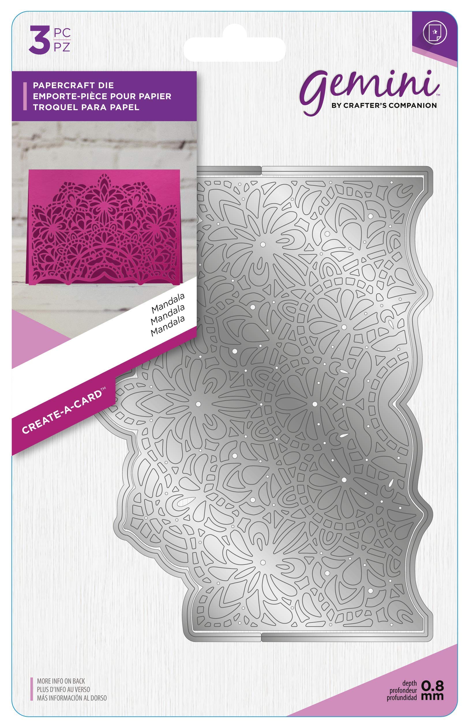 Gemini Die-Create a Card-Mandala, Silver, Various