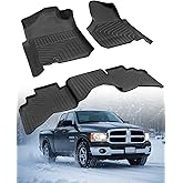 Car Floor Mats for Dodge Ram: Ram 1500 2002-2008 Crew Cab (Quad Cab) Ram 2500/3500 2003-2009 Crew Cab All-Weather Carpet Liners Front Rear Liners Custom Rubber Heavy Duty Truck Vehicle Accessories