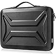 DOMISO 17 Inch Shockproof Waterproof Laptop Sleeve with Handle Lightweight Hardshell Protective Tablet Case Bag for 17-17.3" Notebook/Dell/Lenovo/Acer/HP/MSI, Black