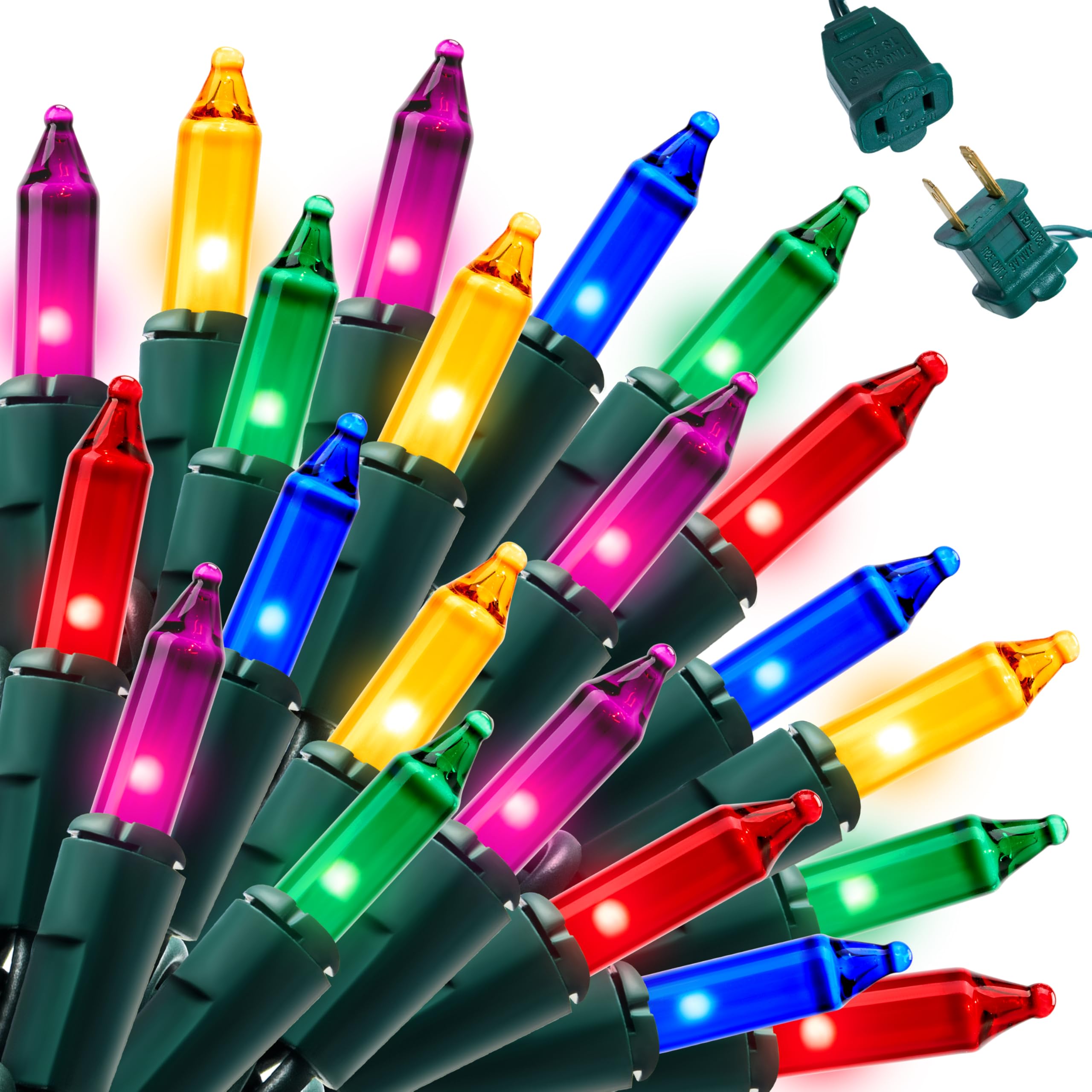 Photo 1 of Joiedomi Multicolor Christmas String Lights,450(3x150) 93.6FT Christmas Fairy Tree Lights Plug in for Indoor Outdoor Xmas Decorations Patio Holiday Theme Party Yard House,Green Wire