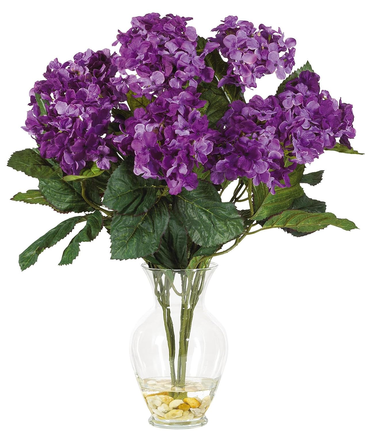 Purple Hydrangea Silk Flower Arrangement w/ Liquid Illusion