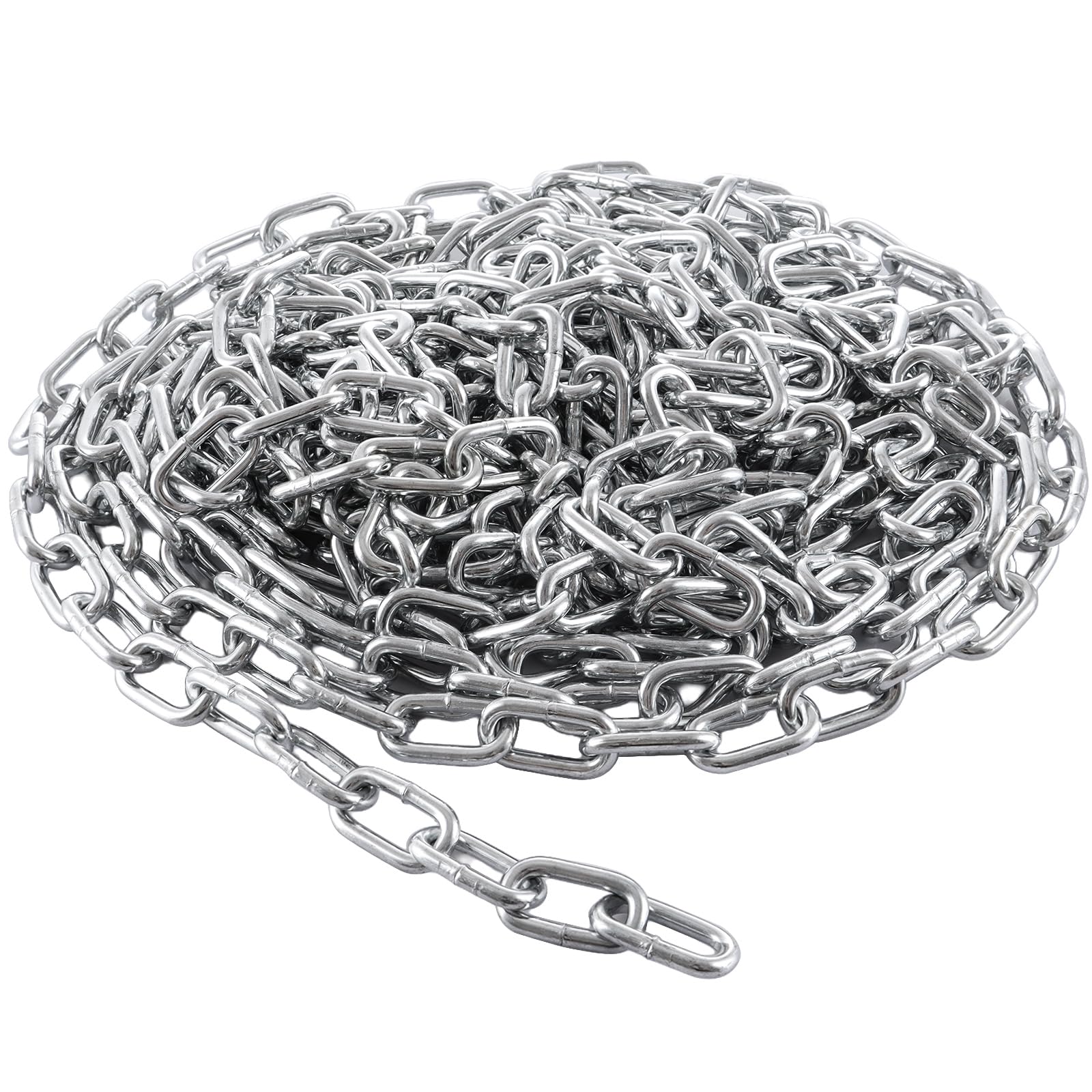 VIDETOL 10 Metres Length Steel Chain, 5mm Heavy Duty Chains Links, Galvanized Steel Welded Link Chain Lift for Fence Gate, Garage Doors, Swing Chains and Bicycle Security Lock