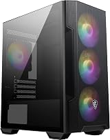 MSI MAG FORGE M100R Micro-ATX Mini-ITX Case Black ARGB Front 3x120mm