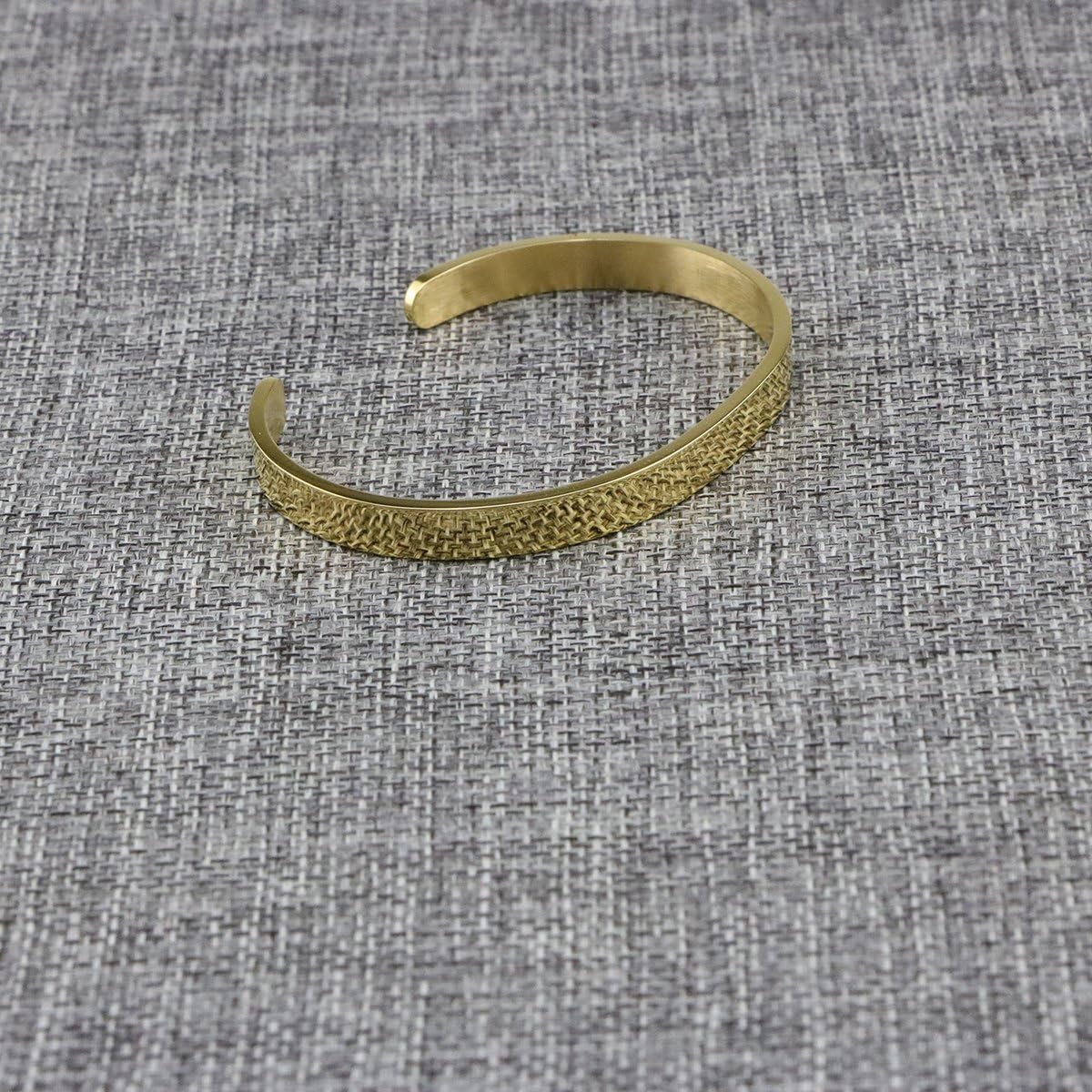 Blank Friendship Cuff Bracelet Stainless Steel Jewelry Minimalist Simple Open Bangle Gold: Clothing