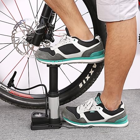 Breewell Aluminum Alloy Portable Floor Foot Activated Bicycle Air Pump 230 PSI