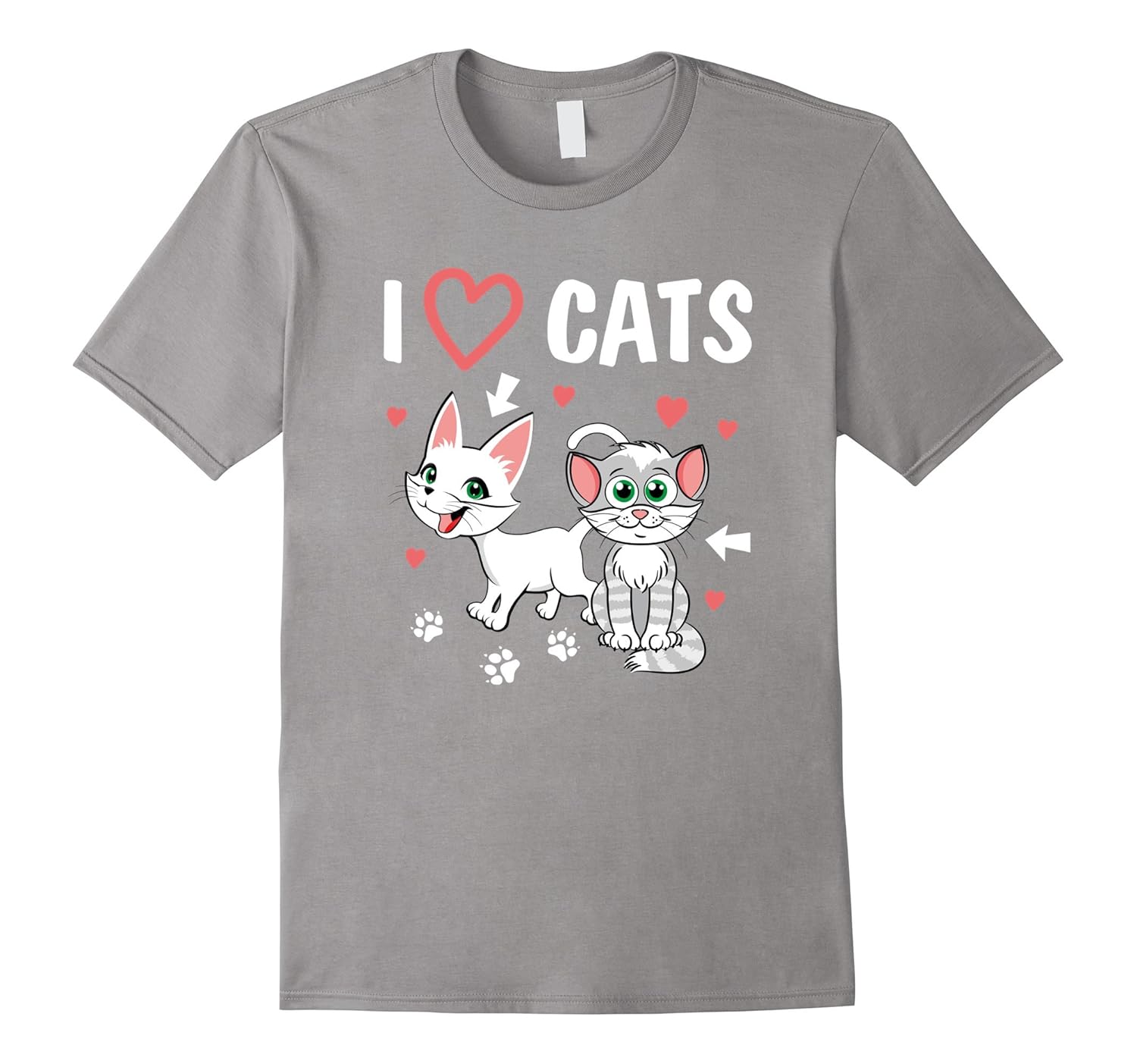 Cat Lovers Happy Design With Two Cute Kittens I Love Cats T-Rose