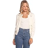 Petal & Pup Women's Darian Lace Knit Single Button Blazer, Off White, Large