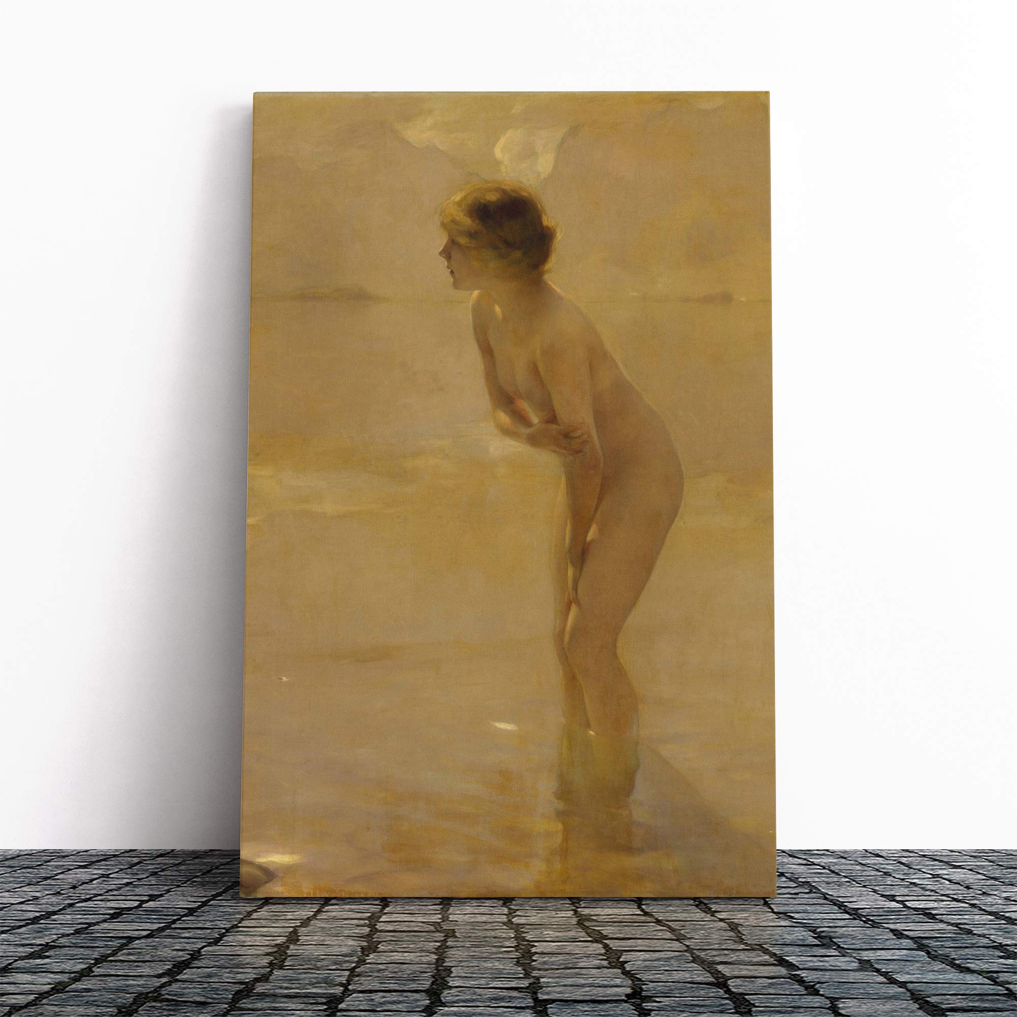 Paul Emile Chabas September Morn Canvas Print | Gallery Wrapped 30mm Frame Wall Art | 20x14 inches | Ready to Hang | Modern Picture | Living Room Bedroom Lounge Office