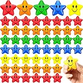 Civaner 90 Pcs Star Smile Face Stress Balls Mini Foam Funny Face Toys Relief Star Smile Balls for School Carnival Reward Student Prizes Party Favor Toy, 5 Colors