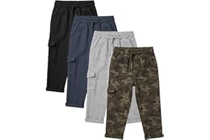 ANDREW SCOTT Kids French Terry Joggers | 100% Cotton | Drawstring & Pockets Pants | Boys Girls | Multi Packs & Colors