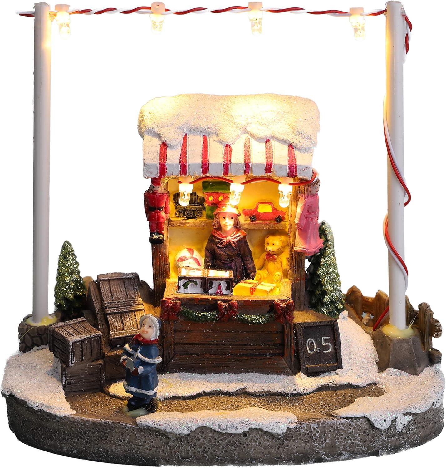 Christmas Concepts® 130mm (5.2") LED Light Up Christmas Market Scene (Toy Stall)