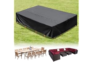 HIRALIY 137 Inch Patio Furniture Covers, Extra Large Waterproof Outdoor Furniture Cover, Rectangular Patio Cover for Deck Furniture Set, Sectional Sofa Set, 137" L x 86.6" W x 27" H