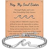 IKIATY Gifts for Best Friend Sister Daughter Granddauhgter Niece, The Wave of Life Bracelet, Christmas Birthday Valentines Graduation Day Gifts for Women Her