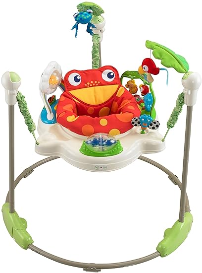 Fisher-Price K7198 Rainforest Jumperoo Baby Hopser mit Spielzeugen höhenverstellbar, max. 12 kg / 81 cm