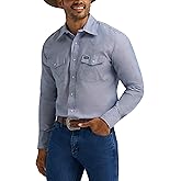 Wrangler Men's Cowboy Cut Western Chambray Snap Long Sleeve Work Shirt